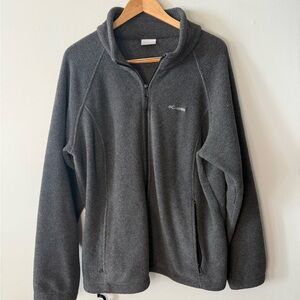 Columbia Charcoal Gray Fleece Jacket Size 2X Zip Up w/ Pocket